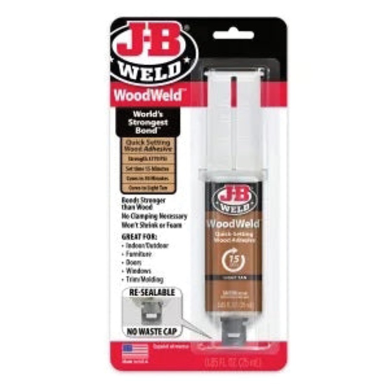 J-B Weld 50151 Adhesive Syringe, Liquid, Tan, 1:1 Mixing Ratio, 30 min Curing, 25 mL