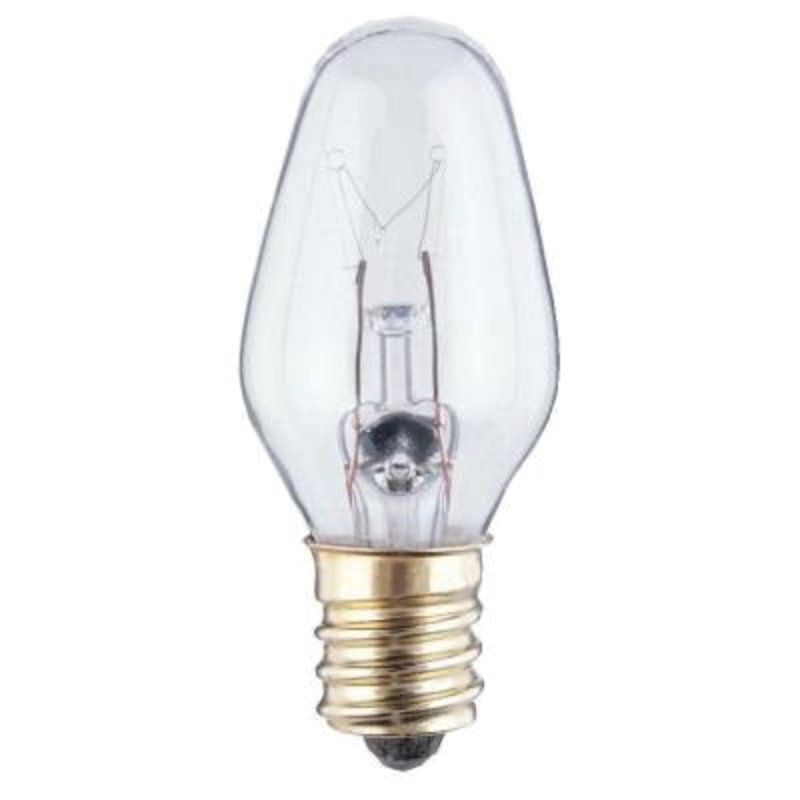 Westinghouse 3720200 Incandescent Light Bulb, 7 W, Candle, Candelabra, Clear, 2700 K, 43 Lumens
