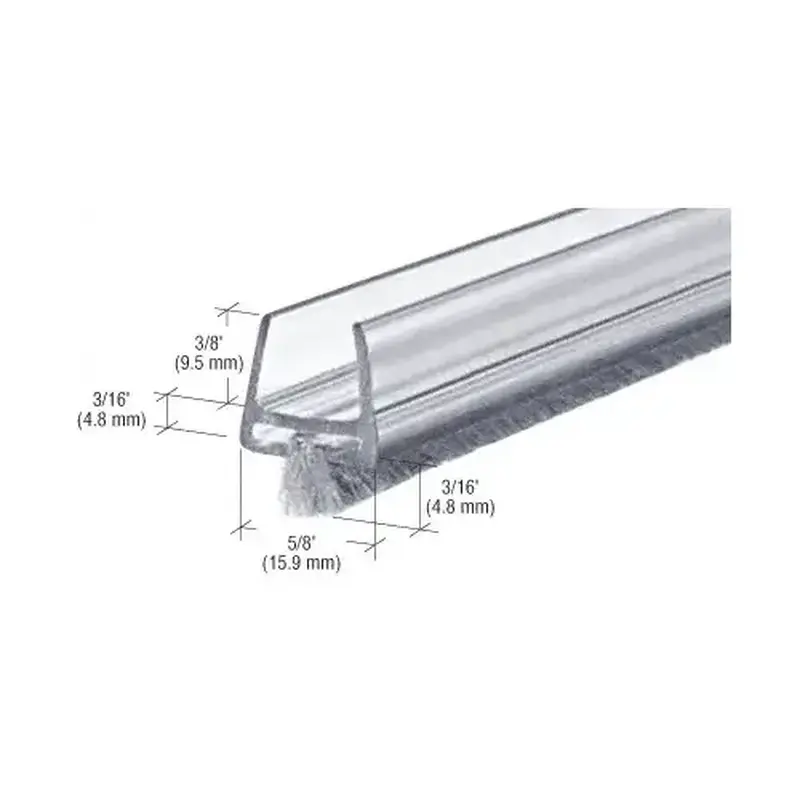 Brixwell CW12-CCP36 Clear Polycarbonate Wipe with Pile Weatherstrip  36" Stock Length