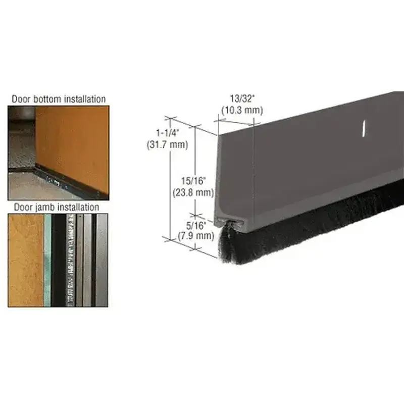 CRL FS77BRZ Medium Bronze Painted Finned Door Sweep - 144"
