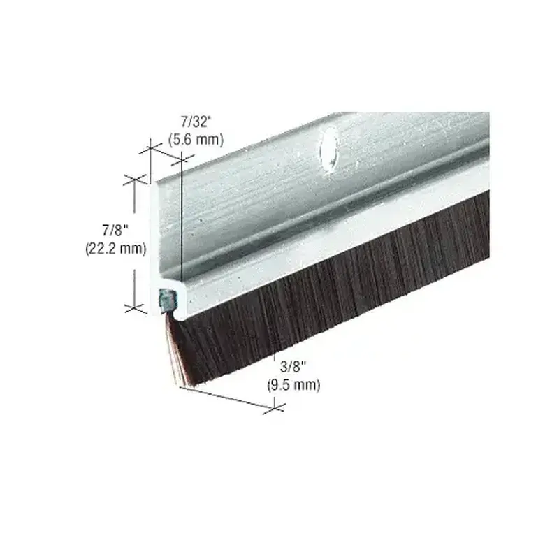 CRL WS257AV96 96" Extruded Aluminum and Nylon Brush Door 11/32" Bristle Weatherstrip
