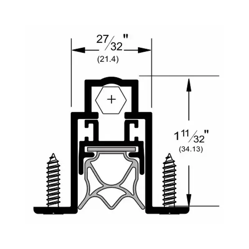 Pemko 434APKL48 48" Full Mortise Automatic Door Bottom with PemkoPrene Mill Finish Aluminum Finish