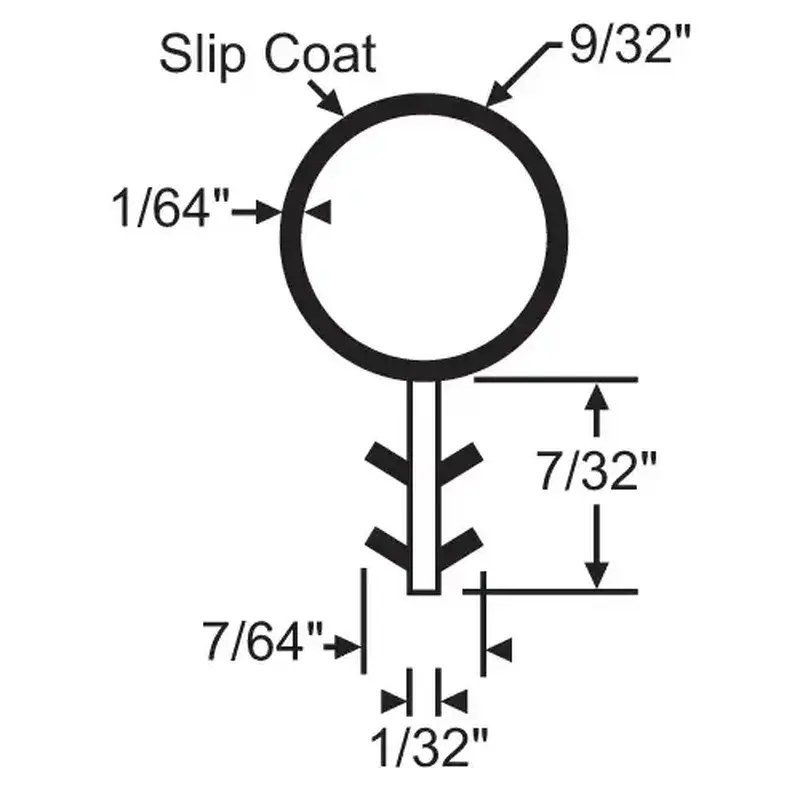 Brixwell 63-274w-XCP100 White Kerf In Bulb Seal .275 Foot Diameter Hollow Bulb