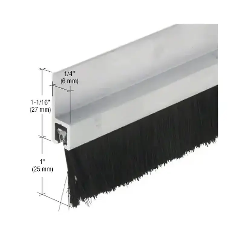 CRL WS497AV72 72" Extruded Aluminum Brush Door Sweep with 1" Nylon Bristle
