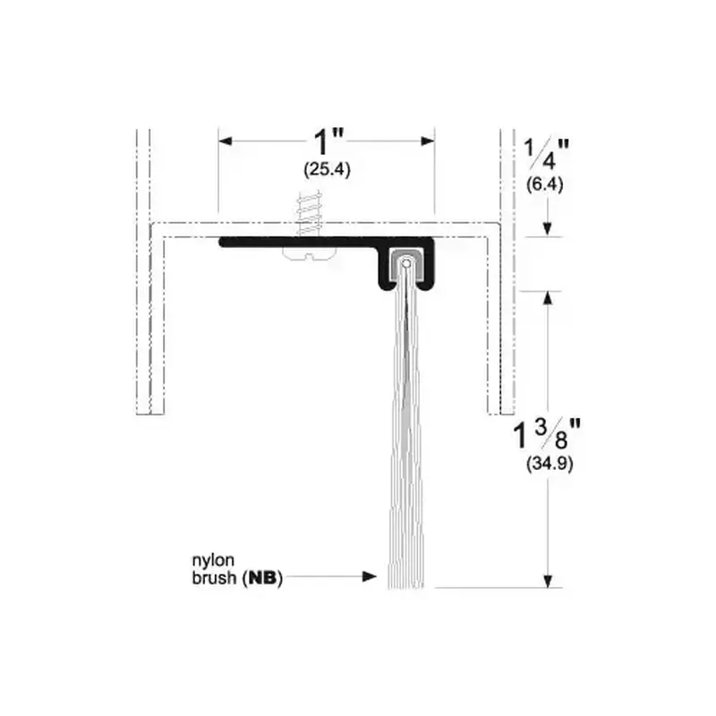 Pemko 90137DNB36 36" (3') 90 Degree Aluminum Retainer with 1-3/8" Nylon Brush Dark Bronze Finish