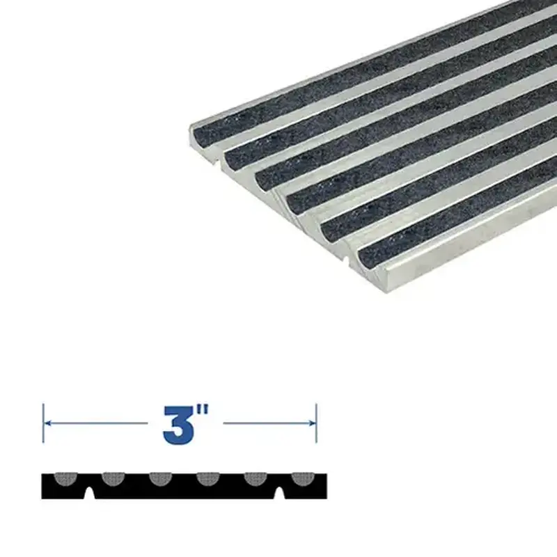 Brixwell 33763MA-48 48" Rubber Grip Adjustable Threshold (3" by 1/4") Mill Aluminum4