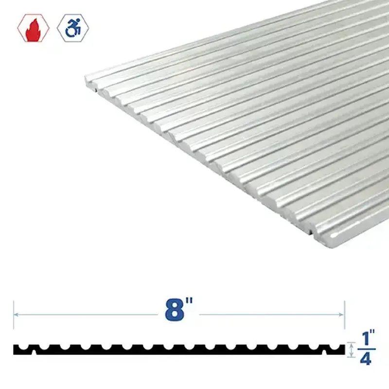 Brixwell 3876MA-RUB-48 48" Adjustable Threshold (8" by 1/4") Mill Aluminum4