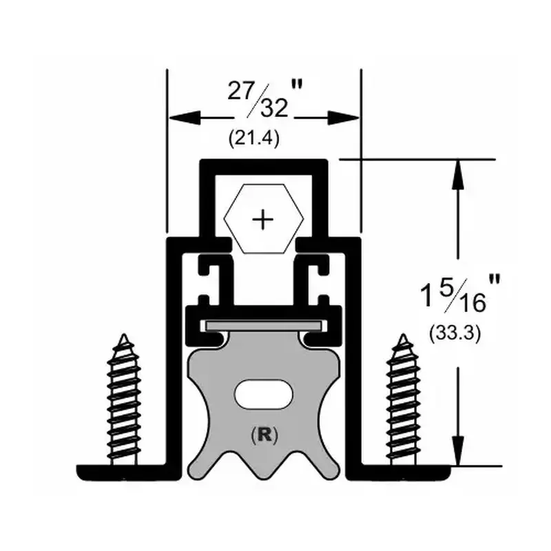 Pemko 434ARL48 48" Full Mortise Automatic Door Bottom with Sponge Neoprene Mill Finish Aluminum Finish