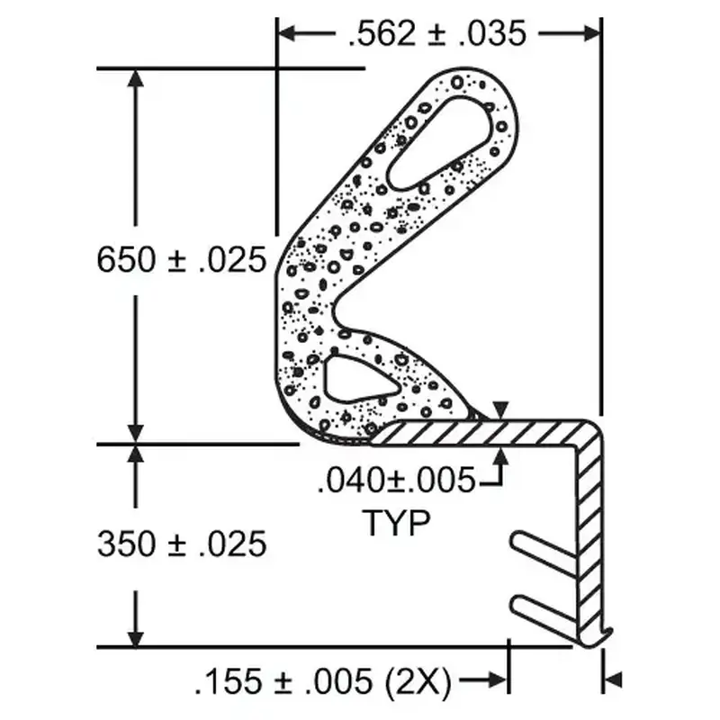 Brixwell 63-634bR-82 82in Foam Door Seal E-Lon Brown