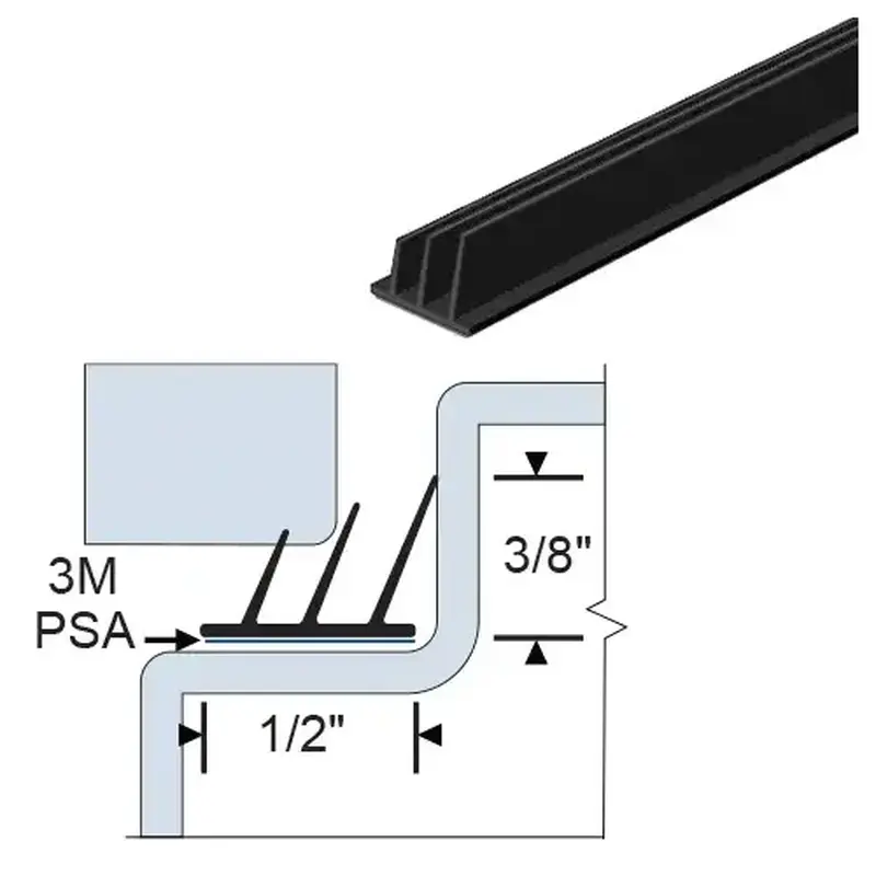 Brixwell 63-761 SelF-Adhesive Gasketing selF-Adhesive Gasketing 17ft 17ft Roll Matte Black
