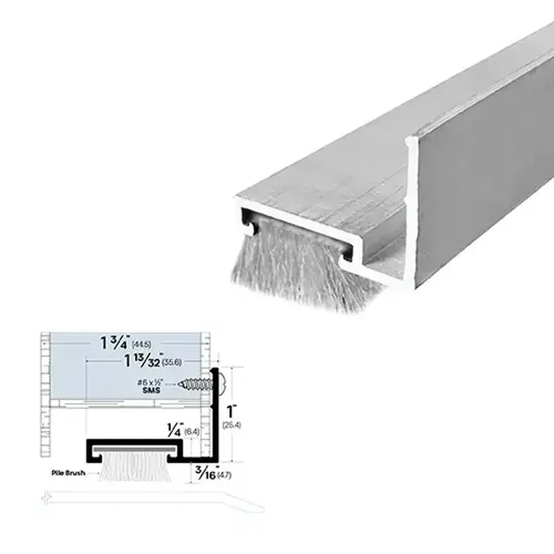 Brixwell 7451WP Door Sweep (1-13/32" by 1-3/16") White Powder Coat