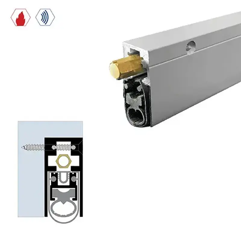 Brixwell 7863BK-FX-108 108" Semi-Mortised Automatic Door Bottom (29/32" by 1-15/16") Black Anodized Aluminum
