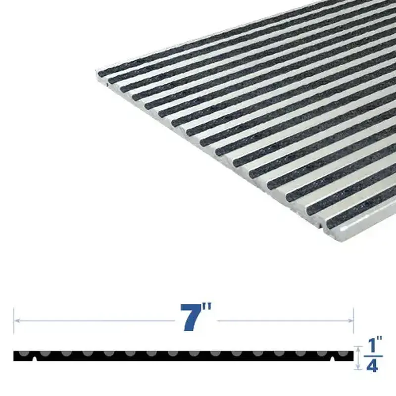 Brixwell 37763MA Rubber Grip Adjustable Threshold (7" by 1/4") Mill Aluminum