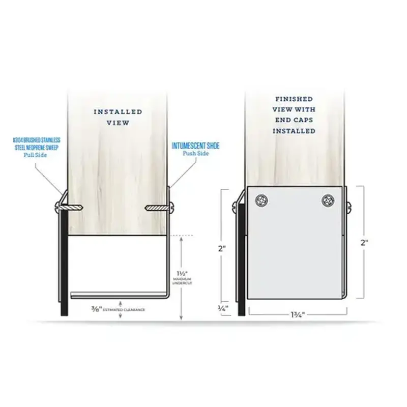 National Guard Products 9590-48 Gap Solution for Fire Door and Frame Brushed Steel