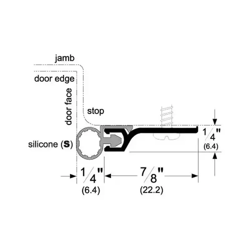 Pemko 303CS3684 303 Perimeter Gasket Clear Anodized Aluminum