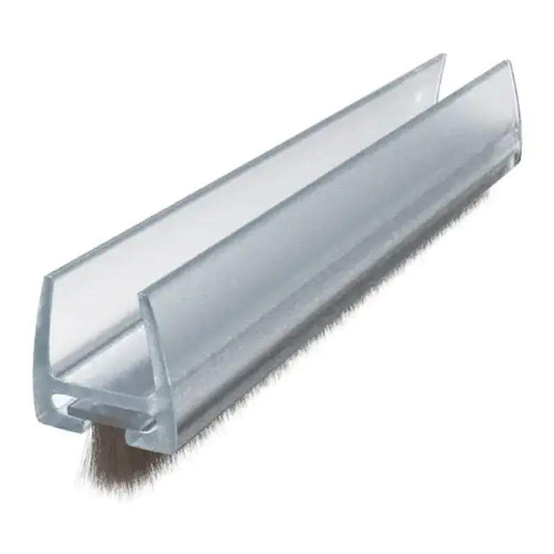 Brixwell PCWP12-CCP18-XCP50 Clear Polycarbonate Wipe With Pile Weatherstrip For 1/2" Glass - 18" Stock Length - pack of 50