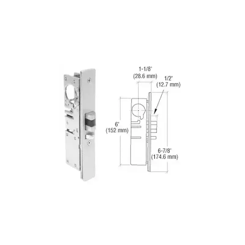 CRL DL2140BRH 1-1/8" Backset Narrow Stile Right Hand Deadlatch Lock Aluminum