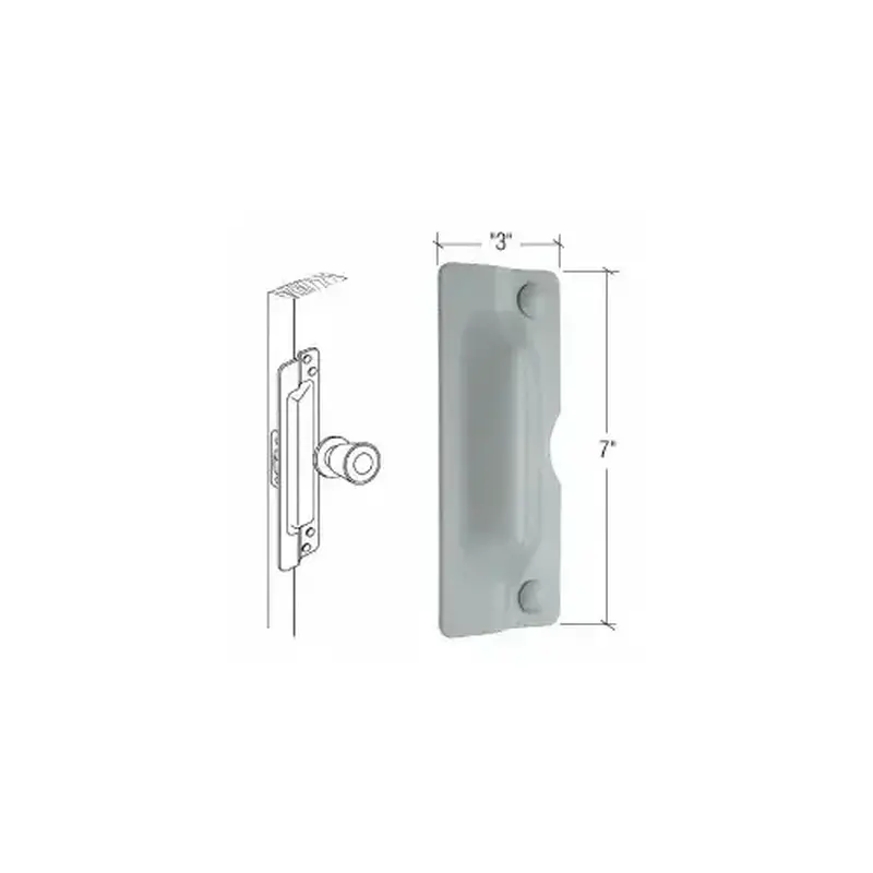CRL U9500 7" Gray Latch Shield for Flush Mounted Doors