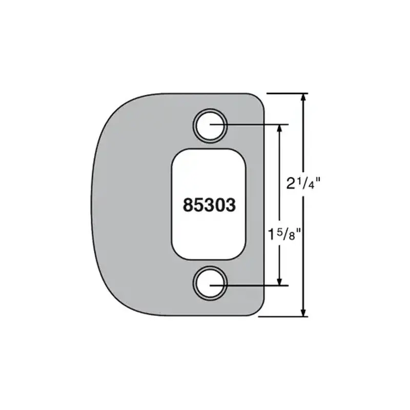 Kwikset 85303-15 Full Lip Deadbolt Strike, Round Corner, 2-1/4" High, 619/US15 Satin Nickel