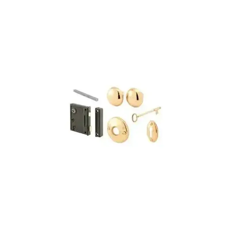 Prime-Line E 2437 Case Lock and Keeper, Skeleton Key, Die-Cast Steel, Brass, 2-1/2 in Backset