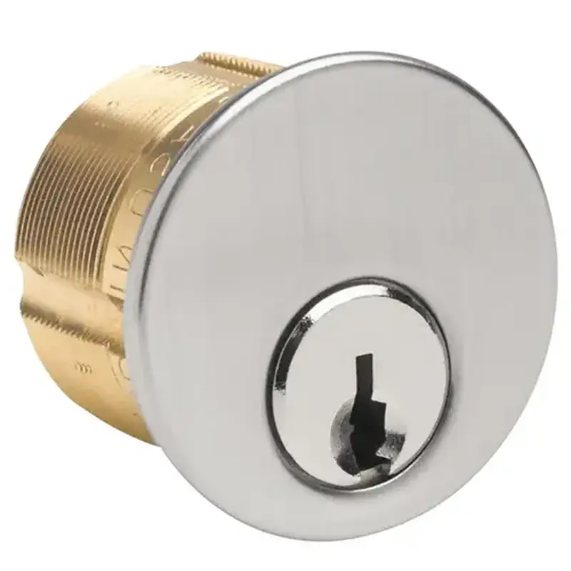 Kaba Ilco 7245SC1-26-KA2 1-1/2" Mortise Cylinder, 5-Pin, Drilled 7, Schlage C Keyway, Standard (863G) Cam, Keyed Alike in Pairs, Satin Chrome
