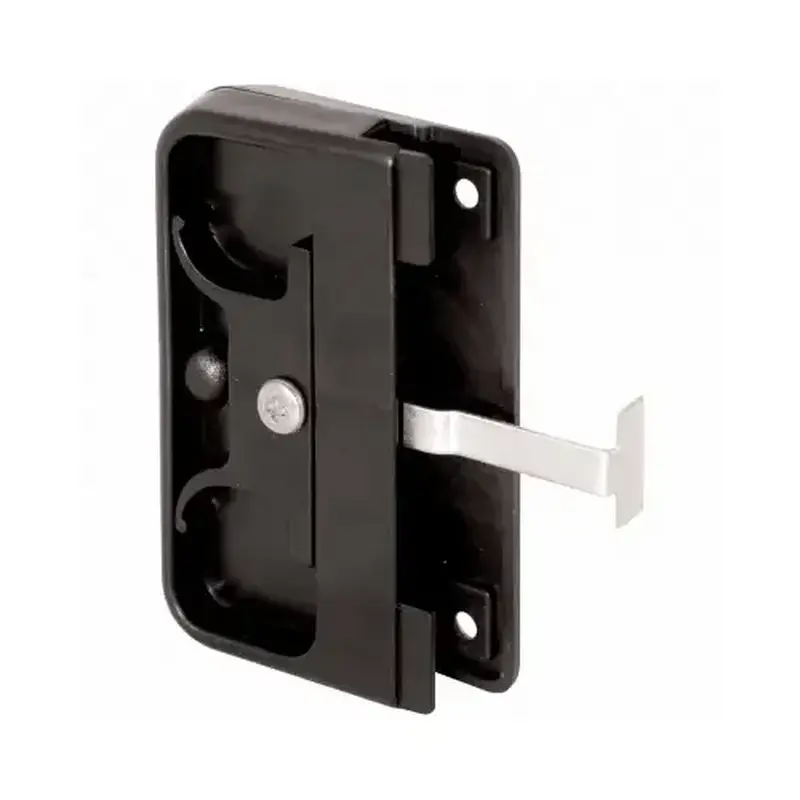 Prime-Line A 142 Door Latch and Pull, 2 in Pull W, Plastic/Steel Black