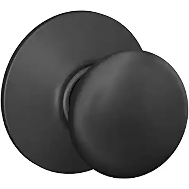 Schlage Residential F10-V-PLY-622 F Series F10 V PLY 622 Hall and Closet Passage Lock Set, Knob Handle, Metal, Matte Black