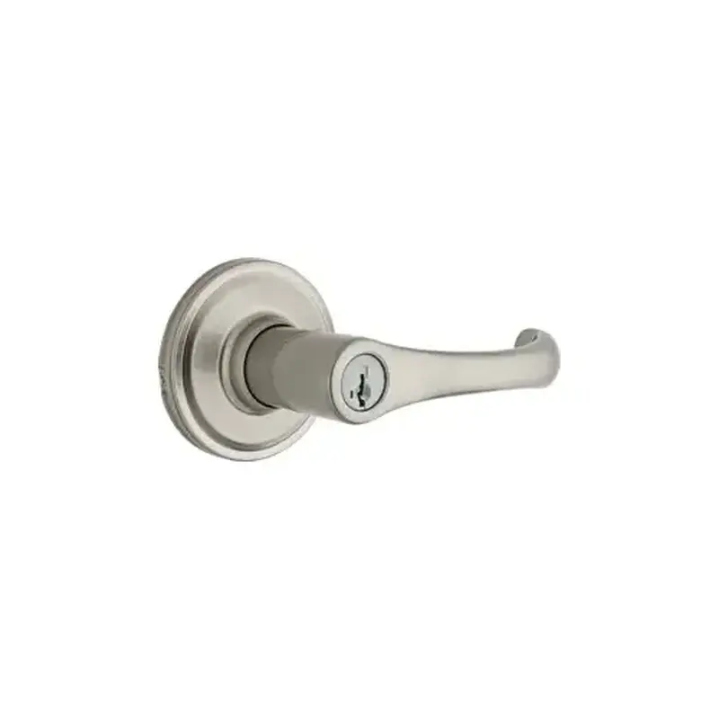 Weiser Lock GLA535A156LR1 SMT Entry, Aspen Lever, 5-Pin, SmartKey Re-Keying Cylinder, KW1 Keyway, Medium Duty, Cylindrical Lock, 6-Way Adjustable Latch, Radius Corner Strike, UL, ADA, Grade 2, US15/619 Satin Nickel
