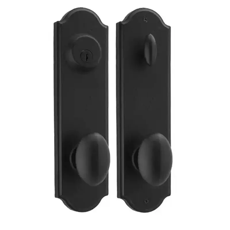 Weslock R7641M2M2SL2D  Right Hand Durham Tramore Single Cylinder Deadbolt Passage Lock with Adjustable Latch and Round Corner Strikes Black Finish