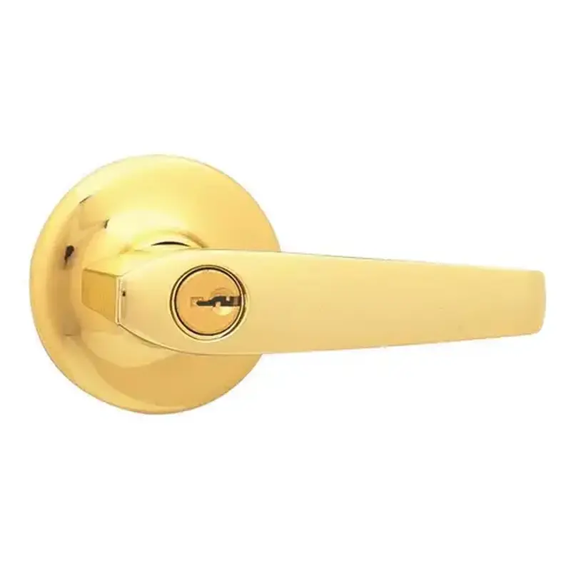 Kwikset 756KNL 3 RCAL 3031 Kingston Keyed Entry Door Lever in Polished Brass