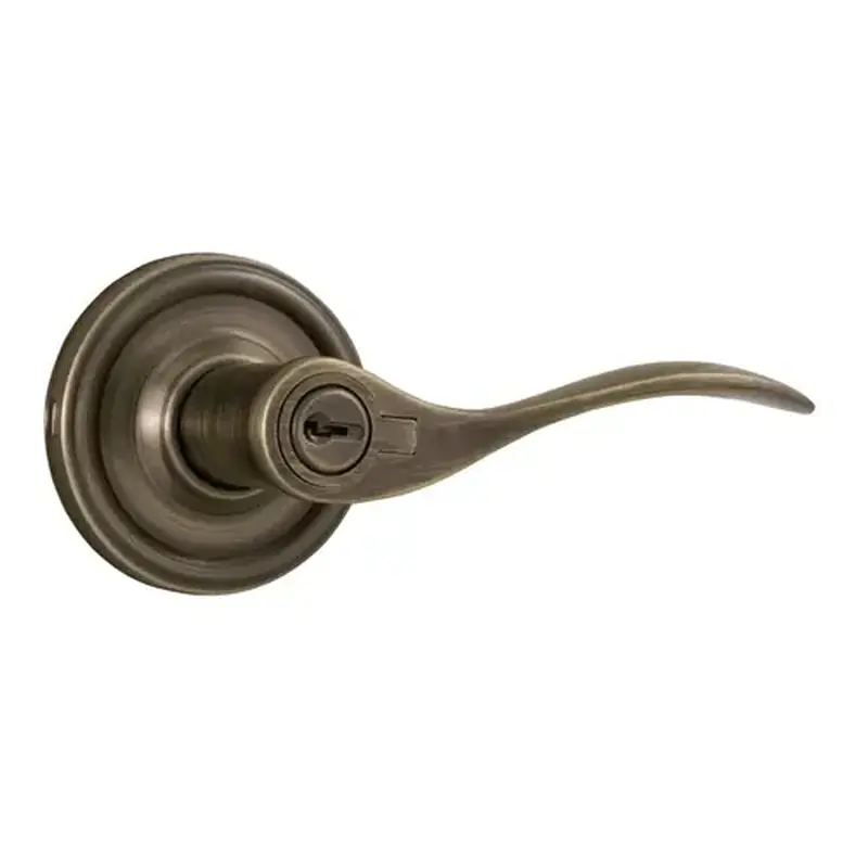 Weslock R0640UAUASL23  Right Hand Bordeau Entry Lock with Adjustable Latch and Full Lip Strike Antique Brass Finish