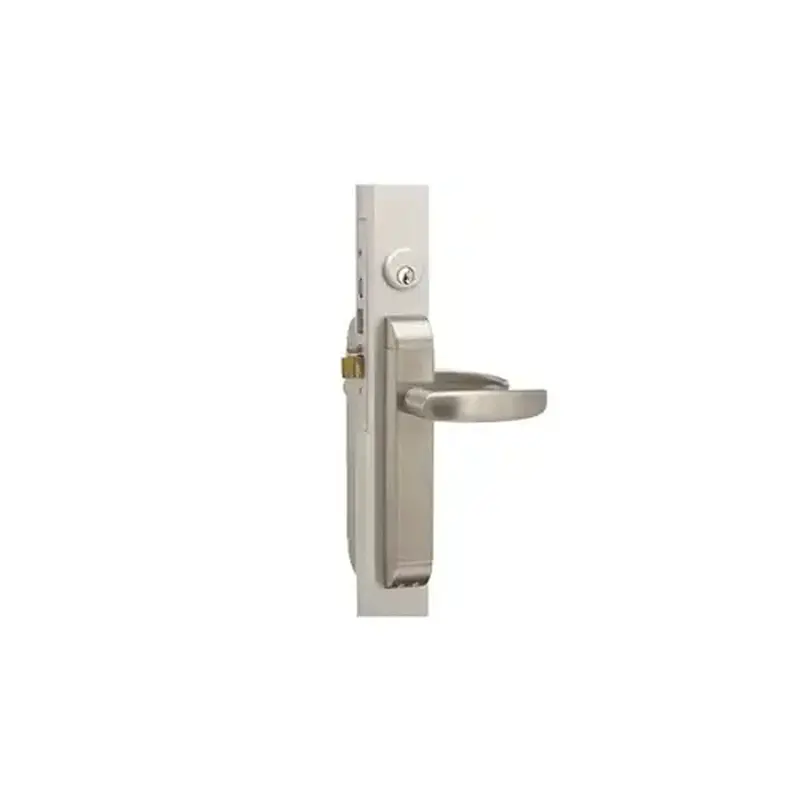Adams Rite 2190-411-302-32D Dual Force Interconnected Deadbolt/Deadlatch Low Profile Trim with Round Handle, 1-1/2" BS, Standard Flat Strike Satin Stainless Steel Finish