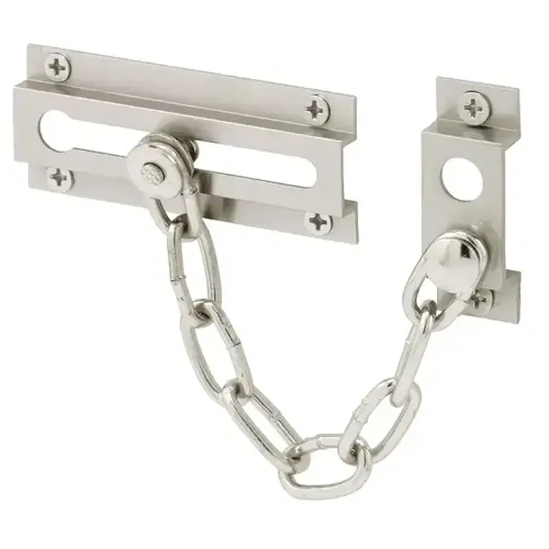 Defender Security U 10304 U-10304 Chain Door Guard, Solid Brass, Satin Nickel