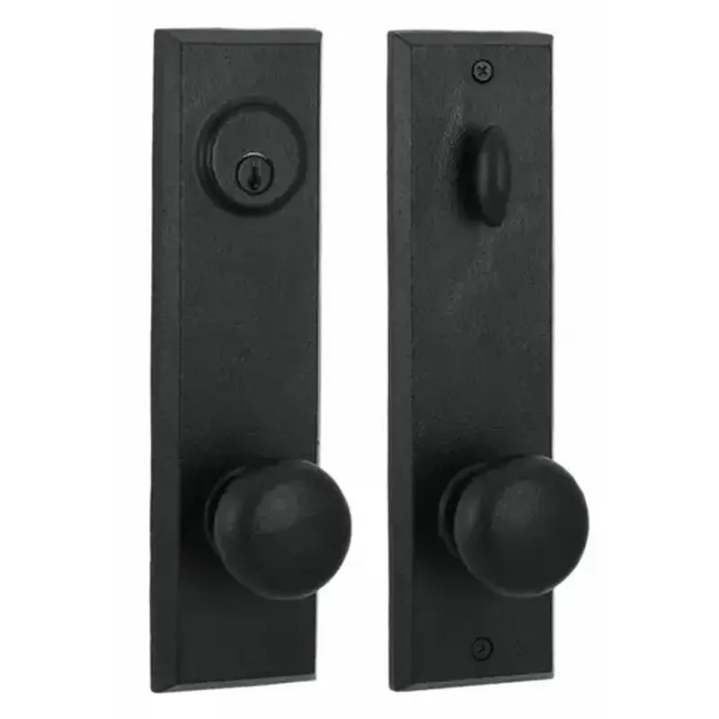 Weslock R7941F2F2SL2D  Right Hand Braughton Single Cylinder Deadbolt Passage Handle set with Wexford Knob Black Finish