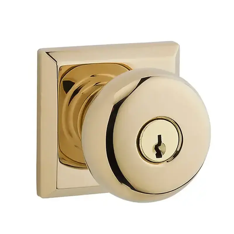 Baldwin EN-ROU-TSR-003 Round Reserve Knob Bright Polished Brass