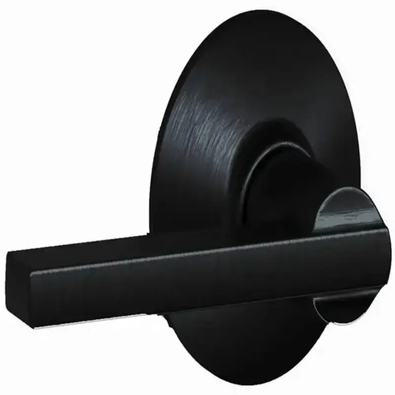 Schlage Residential F10 LAT 622 Schlage Residential F Ser Passage No Hand Matte Black Clear Finish Flair Lever