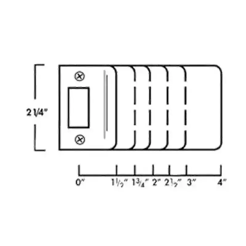 Don Jo 9102622 2" Extended Lip Square Corner Full Lip 2-1/4" Strike Black Finish
