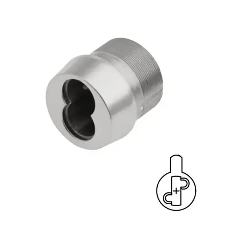 Kaba Ilco R28407-2-26D 1-3/8" Thin Head Small Format Interchangeable 7 Pin Mortise Cylinder with Adams Rite Cam Satin Chrome Finish