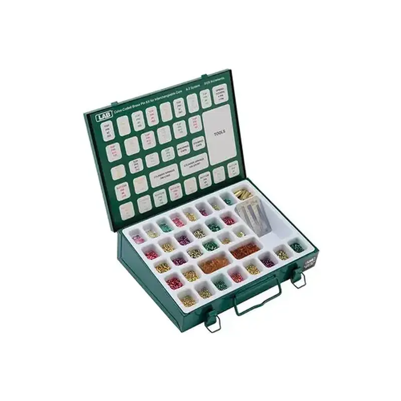LAB A3BFK Pin Kit, SFIC Cores, A3/A4 Systems, Color Coded Brass Pins, Metal Box