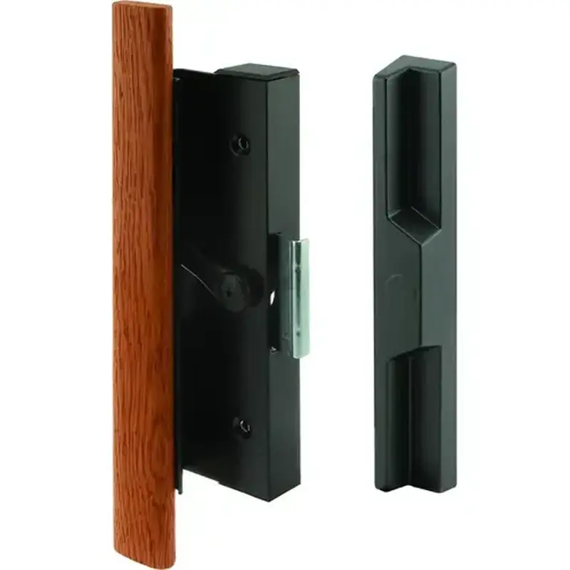 Prime-Line C 1126 C 1126 Handle Set, Aluminum/Wood, Wood, 7/8 to 1-1/4 in Thick Door