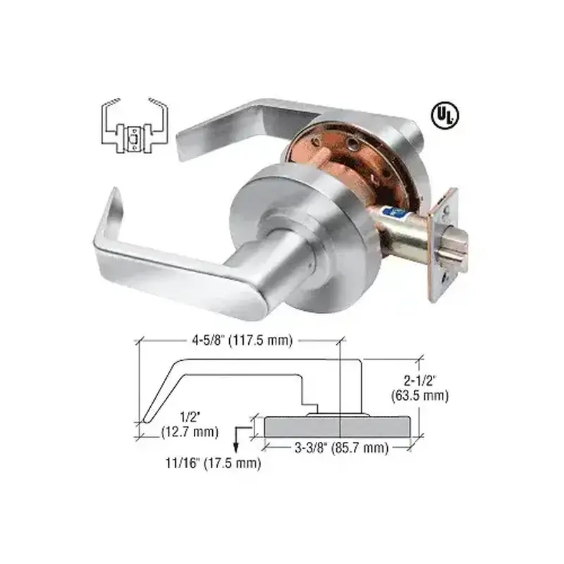CRL D15PASSCH Polished Chrome Passage Standard Grade 2 Lever Lockset