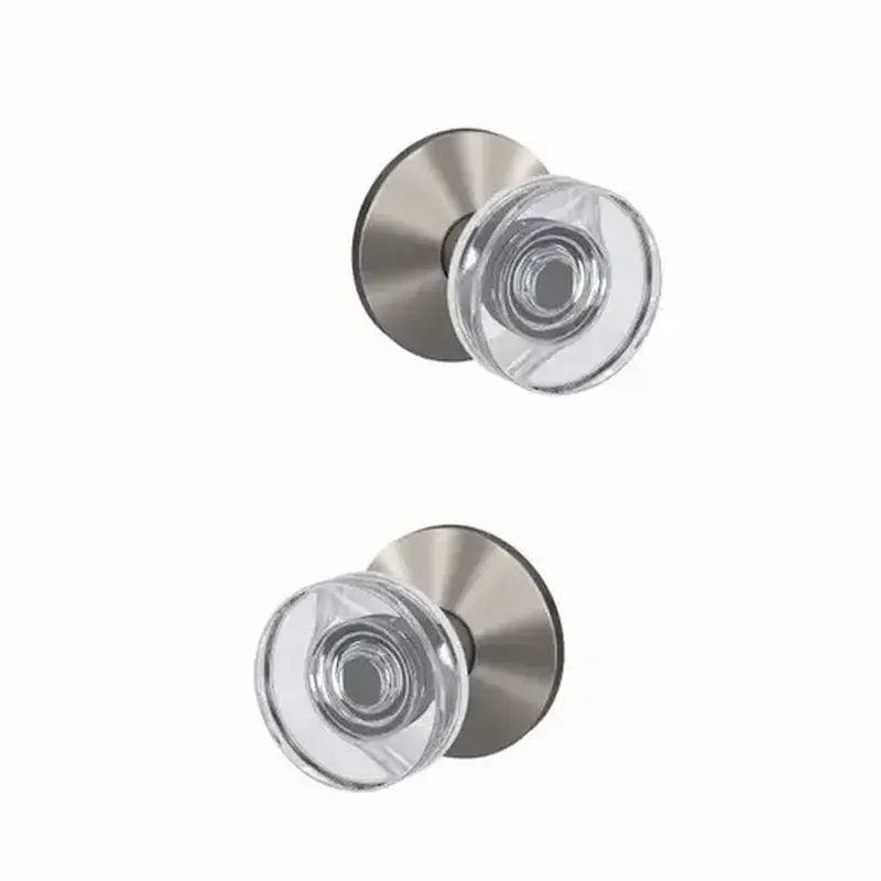 Schlage Custom FC21DAW619KIN Dawes Glass Knob with Kinsler Rose Passage and Privacy Lock with 16600 Latch and 10027 Strike Satin Nickel Finish