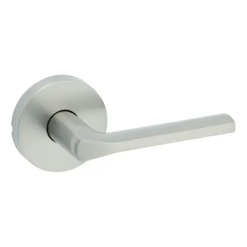 Kwikset 720LSLRDT-15 Lisbon Lever with Round Rose Passage Door Lock with 6AL Latch and RCS Strike Satin Nickel Finish