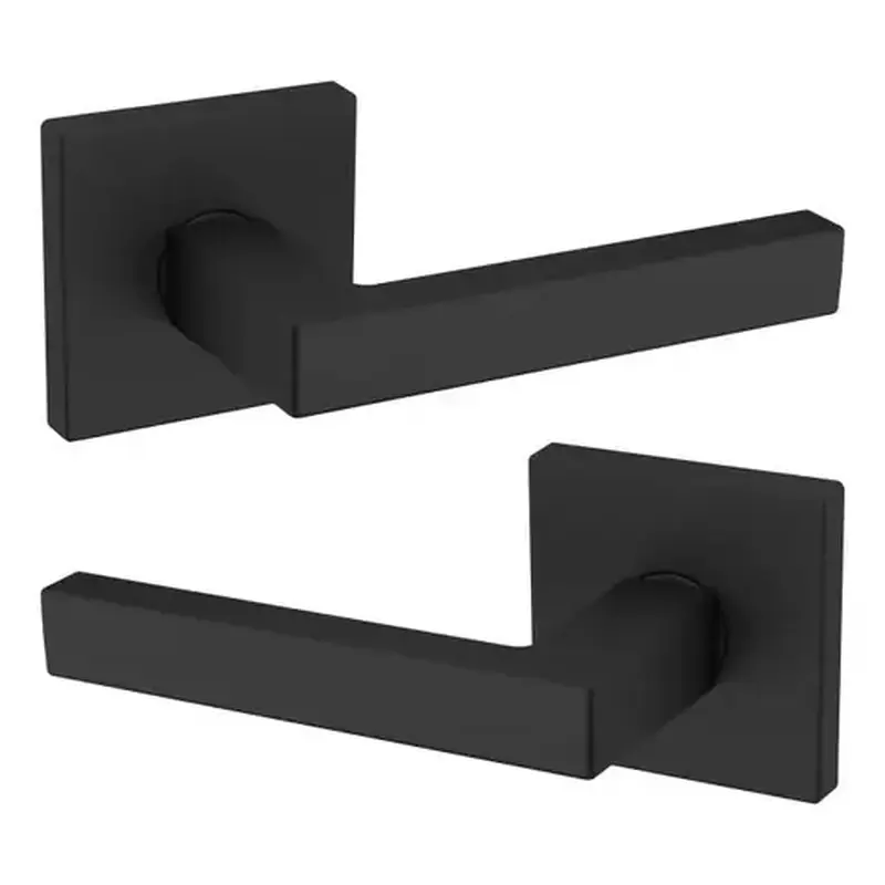 Baldwin L023190PASS Preconfigured L023 Lever with R017 Rose Passage Lock with 2-3/8" Backset and Full Lip Strike Satin Black Finish