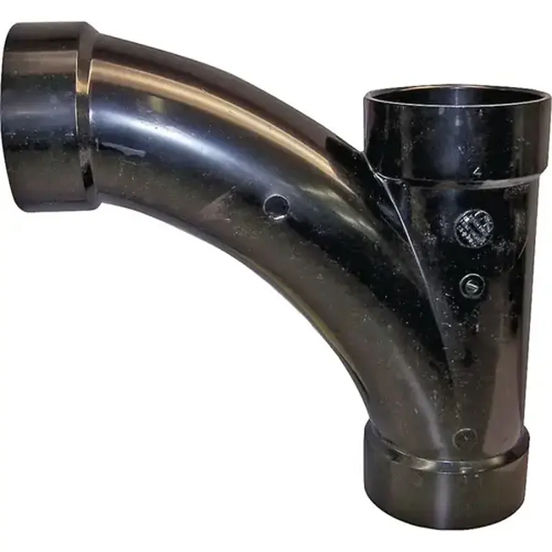 CANPLAS 104301BC Combination Tee Pipe Wye, 1-1/2 in, Hub, ABS, Black