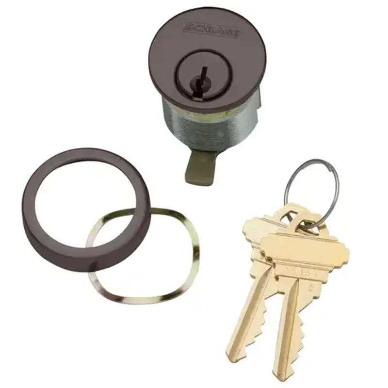 Schlage 20-001 C 114 613 XQ11-949 1-1/4 In. Mortise Cylinder, 6-pin, C Keyway, Keyed Different, Inverted Straight Cam, Compression Ring & Spring, 2 Keys, Dark Oxidized Satin Bronze Oil Rubbed Finish, Non-handed Dark Oxidized Satin Bronze Oil Rubbed