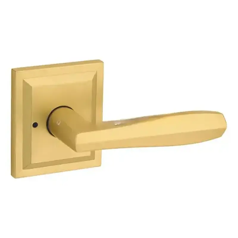 Baldwin Prestige 353TOLSLB4 Privacy Torrey Pines Lever and Square Rose Satin Brass Finish