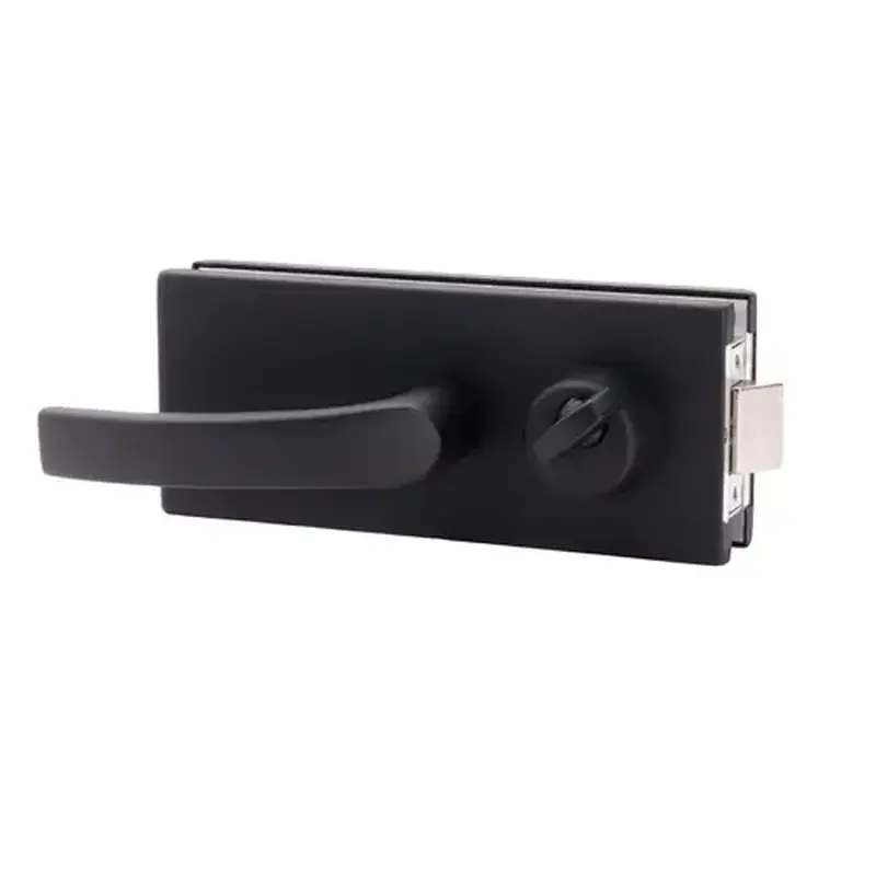 Aria Vetri AL900MBL Glass Mounted Latch with Lock (AMR900) Matte Black