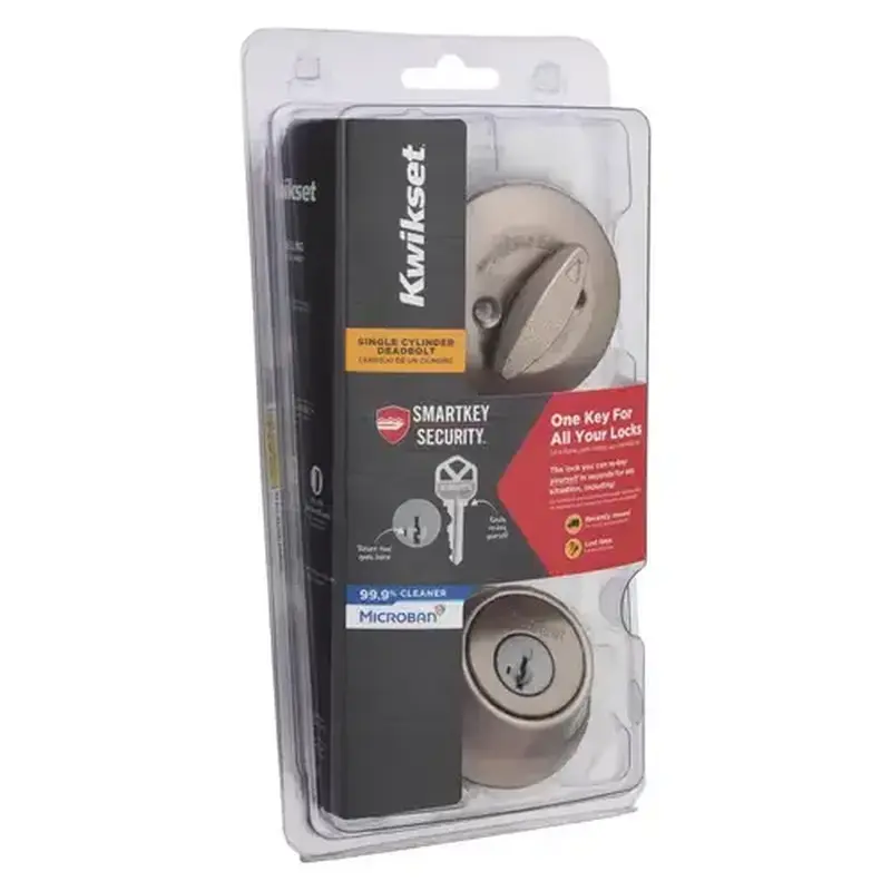 Kwikset 96600-750 Single Cylinder Deadbolt SmartKey Security Satin Nickel Metal Satin Nickel
