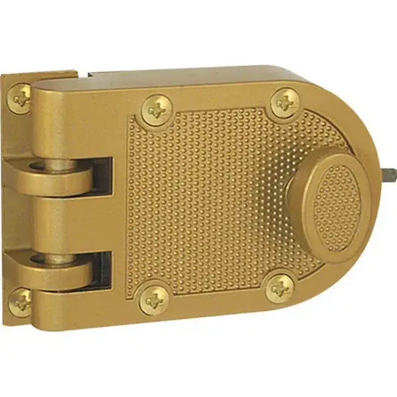 Prime-Line U9970 Deadlock, Aluminum, Brass, 2-1/2 in Backset, Kwikset Keyway